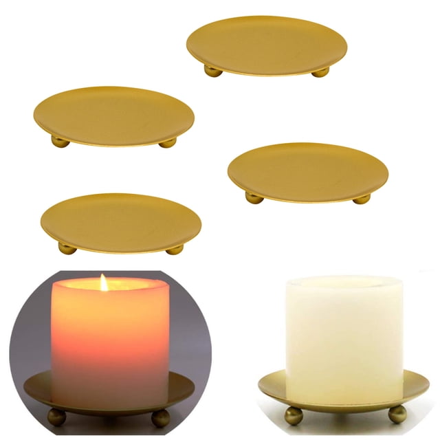 LSLJS Iron Candle Holder, Decorative Iron Pillar Candle Holder Candlestick Plates, Candle Holder