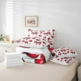 thumbnail image 5 of Manfei Chic Red Bowknot Bedding Comforter Set 7pcs for Child, Yummy Cartoon Cherry King Bedding Sets, Kawaii Ribbon Bow Reversible Bed Sheets, Lightweight Room Decor, 5 of 7