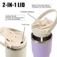 thumbnail image 5 of AQUAPHILE 20 oz Insulated Water Bottles with Straw Lid, Double Walled Vacuum Stainless Steel Travel Tumbler with Handle and Straw, Wide Mouth Thermos Bottle, Ivory, 5 of 8