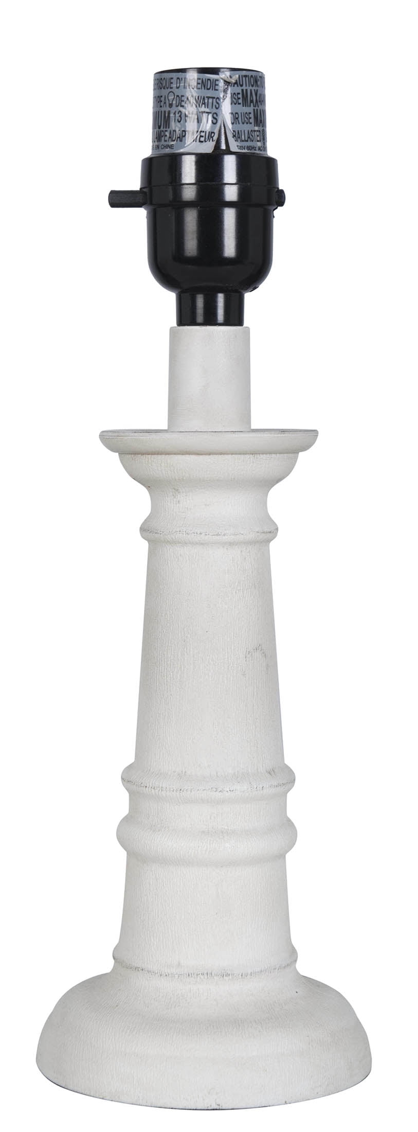Mainstays Pillar Faux Wood Accent Lamp Base, White