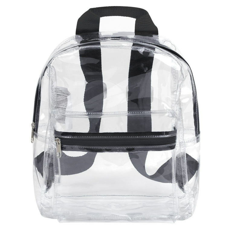 Madison & Dakota Clear Mini Backpacks for Beach, Travel - Stadium Approved Bag with Adjustable Straps