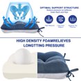 thumbnail image 3 of XIECUVA Chair Cushions for Dining Chairs, Set of 4, Memory Foam Kitchen Chair Cushions with Quilted Non-Slip Rubber Backing, 15.5" x 15.5" x 3.5", Dark Blue, 3 of 8