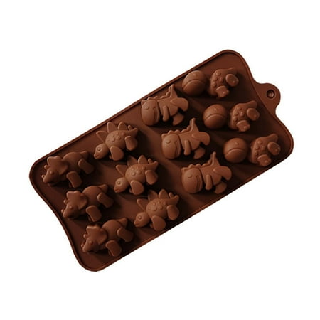 

Cake Mould Small Cake Mold Small Cake Mold Silicone 12 Dinosaur Chocolate Mould Cake Candy Pudding Jelly Mousses Mould Brown