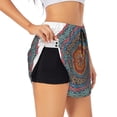 thumbnail image 2 of Bixox Women's Mandala pattern 2 in 1 Running Shorts - Lightweight Athletic Workout Gym Yoga Shorts Liner with Pockets - X-Large, 2 of 7