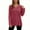 Red 1, variant on HUJlwoi Sweater for Women Solid Color V Neck Knit Ribbed Pullover Tops with Buttons Long Sleeve Trendy Loose Blouse Side Slit Shirt