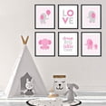 thumbnail image 2 of Andaz Press Elephant Theme Girls Nursery Hanging Wall Art, Gray Pink Elephant, Love, Dream Big Little One, 2 of 3