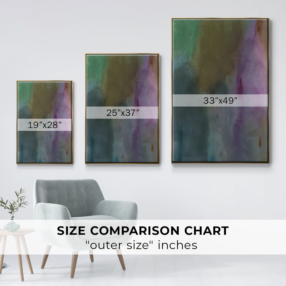 Simple Yet Affecting Framed Premium Gallery Wrapped Canvas - Ready to Hang - 25 x 37 - Gold Floating Frame