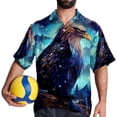 thumbnail image 4 of Starry bird Men's Short Sleeve Button Down Beach Shirts, Casual Printed Summer Unisex Tops, 4 of 6