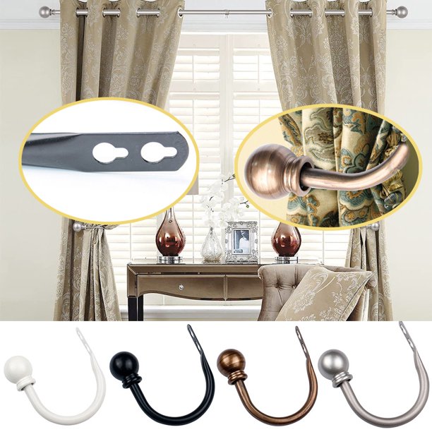 Set of 2 Metal Decorative Curtain Holdbacks, Wall Mounted Window