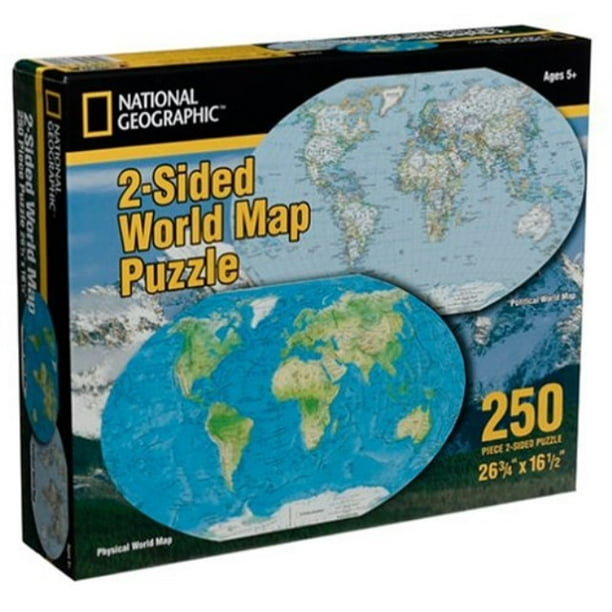 national geographic 2 sided map jigsaw puzzle 250pc