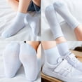 thumbnail image 2 of 5 Pairs Toddler Cotton Socks Baby Thin Summer White Mesh Crew Ankle Dress Sock for Girls Boys kids, 2 of 7