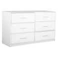 thumbnail image 5 of Oufan 6-Drawer Dresser, Wood Dresser with 6 Fabric Drawers, Storage Organizer Unit, TV Stand, Storage Chest for Hallway, Living Room, Bedroom, White, 5 of 11