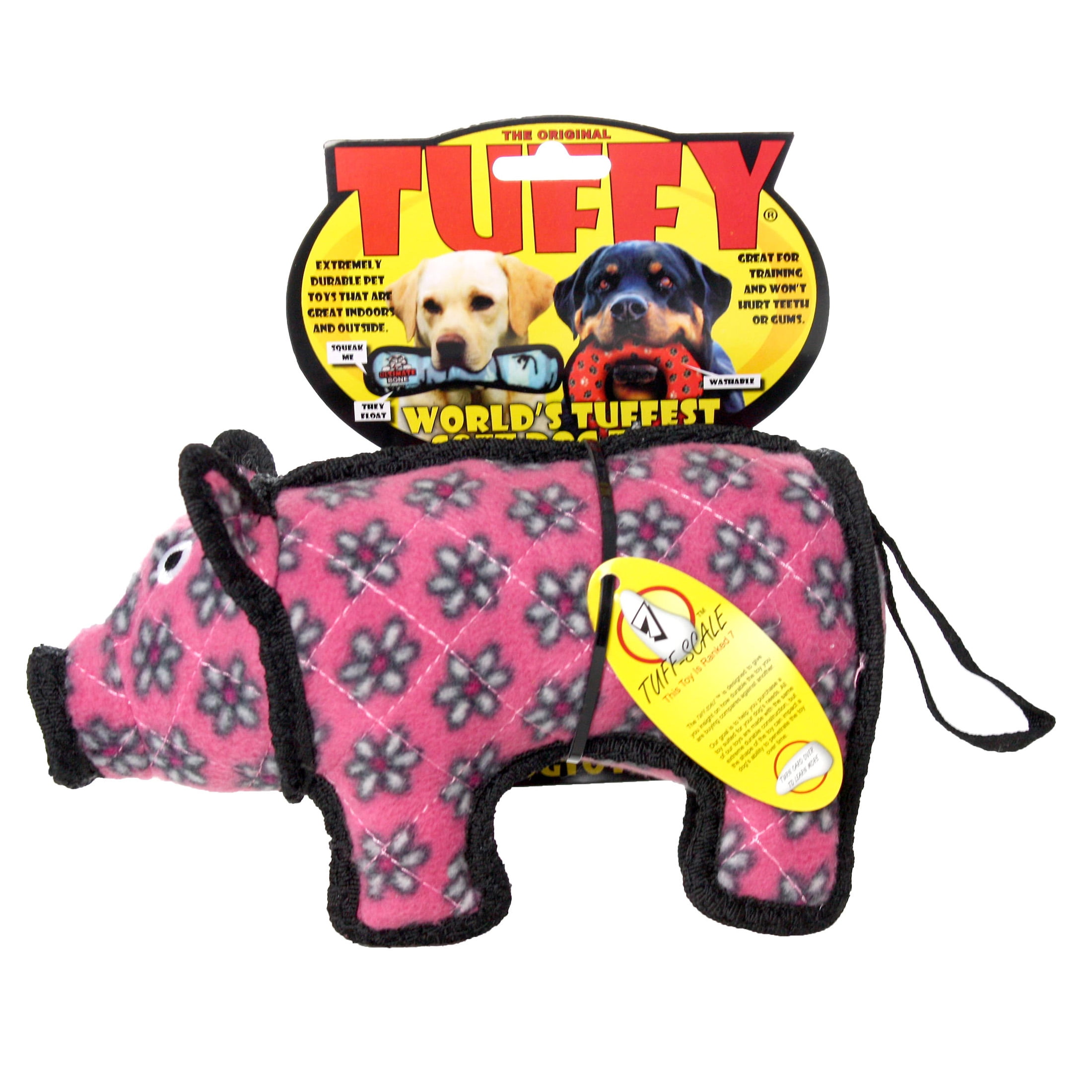 Tuffy Jr Barnyard Pig Durable Plush Squeaky Dog Toy