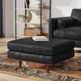 thumbnail image 6 of Simpli Home Morrison 33 inch Wide Mid-Century Modern Table Ottoman in Graphite Grey Genuine Leather, 6 of 10