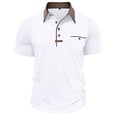 thumbnail image 2 of Qwertyu Men’s Athletic Short Sleeve Polo Shirts Casual Summer Golf Shirts Buttons Collared Solid T Shirts with Pocket White XL, 2 of 5