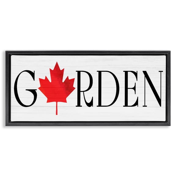 Stupell Industries French Country Garden with Red Maple Leaf Black Floating Frame Canvas Art, 25 x 11, by Lil' Rue