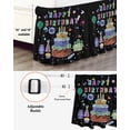 thumbnail image 3 of Happy Birthday Bed Skirt King Size 18" Drop Cake Firwoks Black Ruffled Wrap Around Bed Skirts Adjustable Elastic Bedskirt Dust Ruffle for King Size Bed, 3 of 7