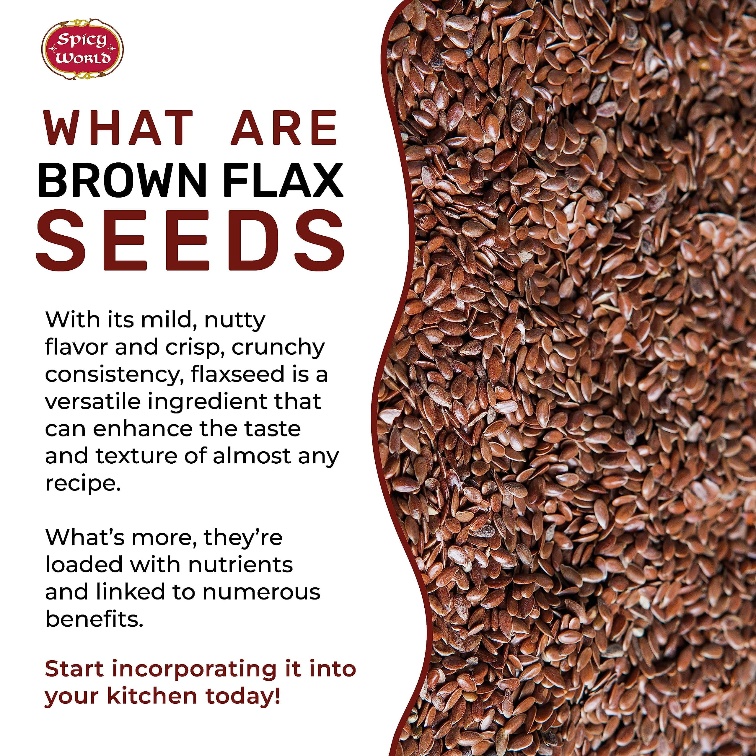  Spicy World Brown Flaxseed, 10 Pound Box : Grocery & Gourmet  Food