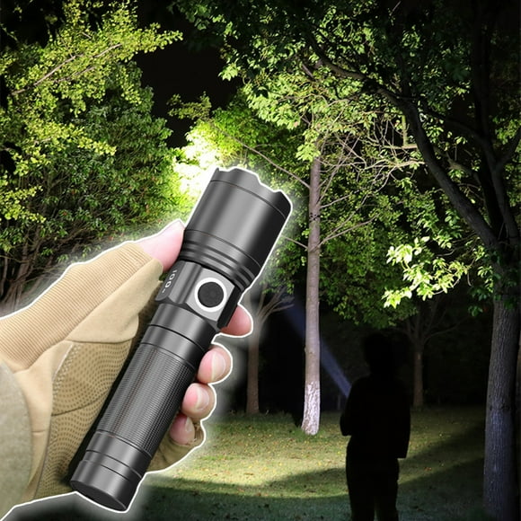 Just Released,LCD Battery Flashlight 10000 Lumens Super Bright Flashlight Zoomable Rechargeable Flashlight With 4 Modes Powerful Handheld Flashlight,PENDANE,BLack