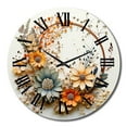 thumbnail image 4 of Designart "Floral Wreath in Beige and Orange I" Floral Oversized Wall Clock, 4 of 5