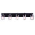 thumbnail image 2 of Reeves 5 - Light Flat Black Black Incandescent Glass And Steel Wall Sconce, 2 of 4