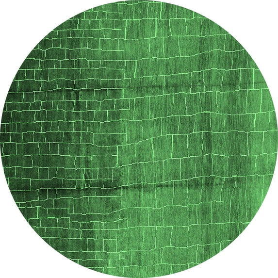 Ahgly Company Indoor Round Solid Emerald Green Modern Area Rugs, 6' Round