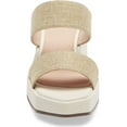 thumbnail image 4 of Cecelia New York Baily Alabaster White Gold Platform Slides Sandals Band Mules (Alabaster Gold Canvas, 7), 4 of 6