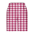 thumbnail image 4 of Iugvhana Mens Plaid Pajama Shorts Pj Shorts Loose Drawstring Pocket Lounge Sleep Shorts with Elastic Waistband Casual Summer Beach Shorts Hot Pink XXXXL, 4 of 5