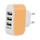 thumbnail image 1 of Cargador de pared universal con tres puertos USB, adaptador de corriente alterna de 3,1 A, carga rápida, enchufe con luz LED para 7/6s/tabletas/Nexus/HTC/y más con enchufe europeo (naranja), 1 of 5