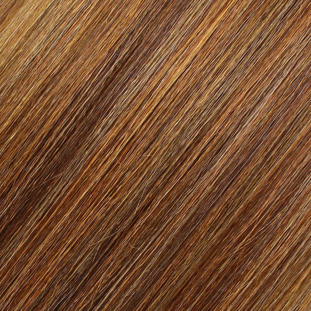 LUXLUXE Rayana Wavy 15 Inch Long 4X4 Hand-Tied Lace Front Wig, Heat Resistant Fiber, 20+ Shades of Natural, Dip Dyed, & Blended Colors (#BX4335 - Auburn Brown Blend)