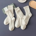 thumbnail image 6 of YooGuoGuo 5 Pair White Cute Ankle Socks for Women Coquette Cable Knit Long Cotton Lace Ruffle Frilly Cottagecore FLoral Socks, 6 of 6