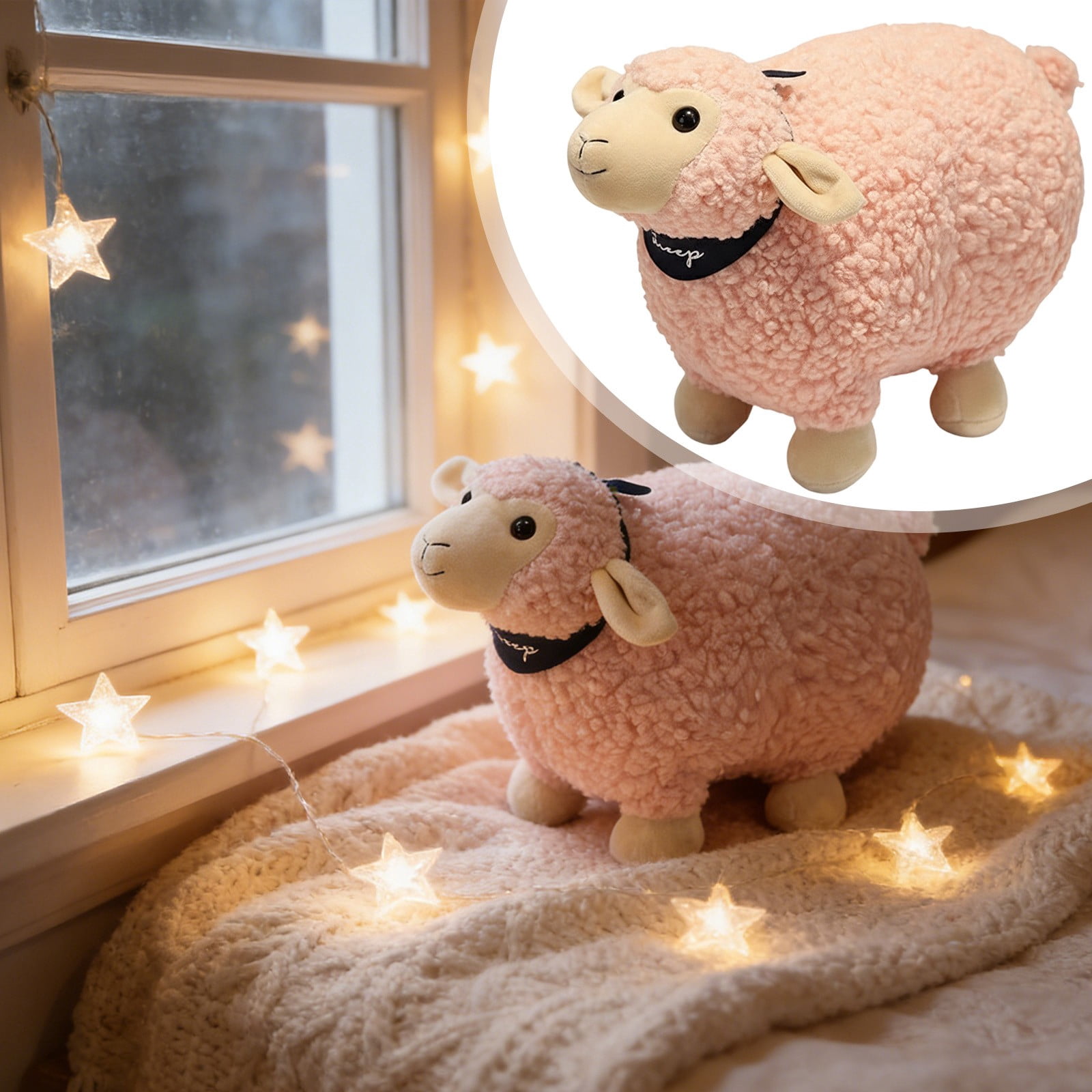 RUIG Lamb Plush Toy, Realistic Sheep Stuffed Animal Toy Characters Stuffed Filled in Limbs 3.9 Inch Soft Huggable for Kids with Stuffed Animals Easter Baptism Gift for Girls Boys