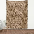 thumbnail image 4 of Ambesonne Leopard Fabric by the Yard Upholstery, Big Wild Animal Skin Print, 2 Yards, Pale Peach Dark Brown, 4 of 5