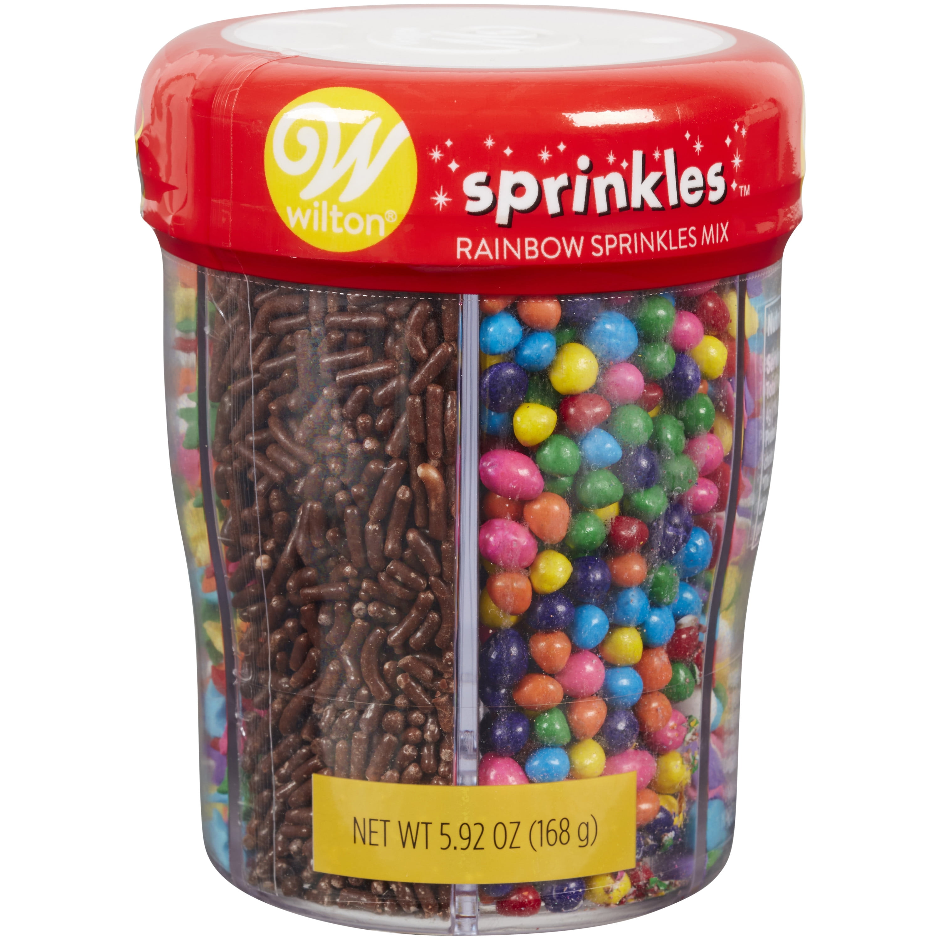 Wilton 6Cell Rainbow Sprinkles Mix with Turning Lid, 5.92 oz