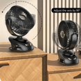 thumbnail image 5 of 3000mAh N33 USB Clip Fan Clip on Fan Mini Fan with Clip Aromatherapy Use Digital Display Portable Bedroom Stroller Fan,D, 5 of 5