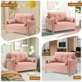 thumbnail image 7 of BedLuxury 47'' Wide LoveSeat, 2-seat Chenille sofa with 2 Pillows for Living Room and Small Spaces, Pink, 7 of 7