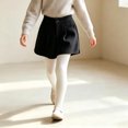 thumbnail image 4 of Trikvn Girls Dressy Wool Blend Shorts High Elastic Waist Pleated Front Fall Winter Warm Uniform Shorts with Pockets, 4 of 8