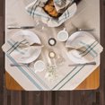 thumbnail image 4 of Contemporary Home Living French Striped Border Chambray Rectangular Tablecloth - 84" - White and, 4 of 4
