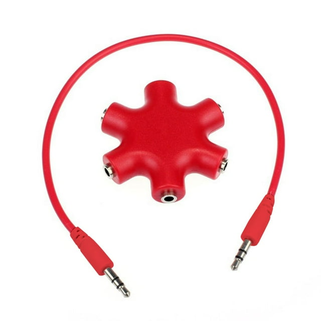 Sidaley Divisor de Audio de 3,5mm, herramienta convertidora estable profesional, adaptador de auriculares de tamaño pequeño, dispositivo de conexión, Cables de audio/vídeo rojo