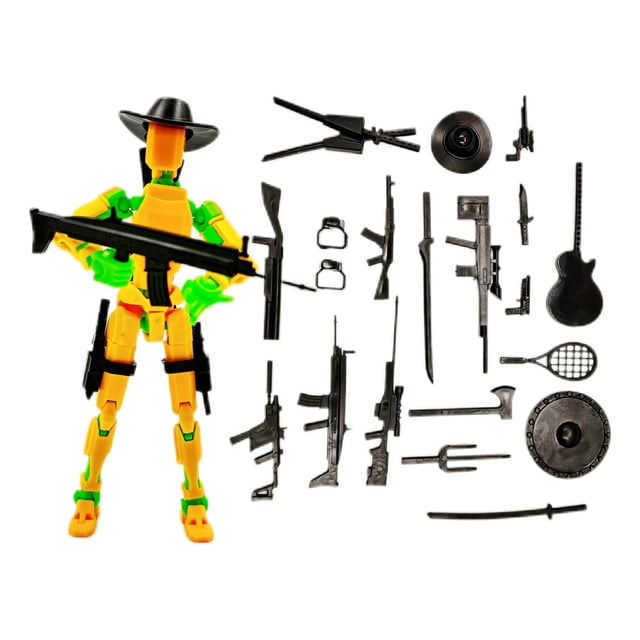 3D Printed Action Figure Dummy T13 Toy Figure Robot Assembly Model Ornament Kit for Children Christmas Birthday Gift