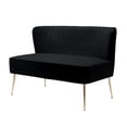 thumbnail image 6 of Costaelm Alaia 46" Wide Upholstered Velvet Love Seat Sofa, Black, 6 of 10