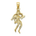 thumbnail image 4 of 14k Yellow Gold Polished Texture Finish Large Size3-D Virgo Zodiac Charm Pendant, 4 of 4