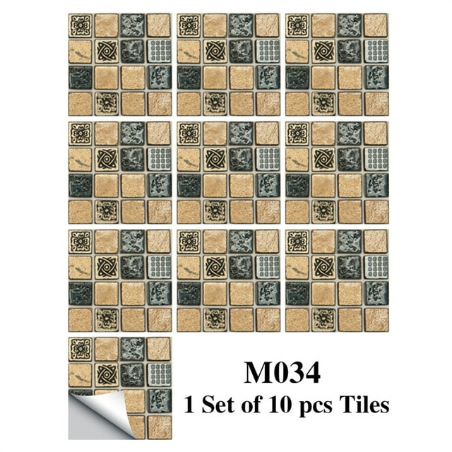 Affordablo 2025 Peel And Stick Tile Decals Clearance 1Set 10pc Self Adhesive Tile 3D Sticker Kitchen Bathroom Wall Sticker Decoration