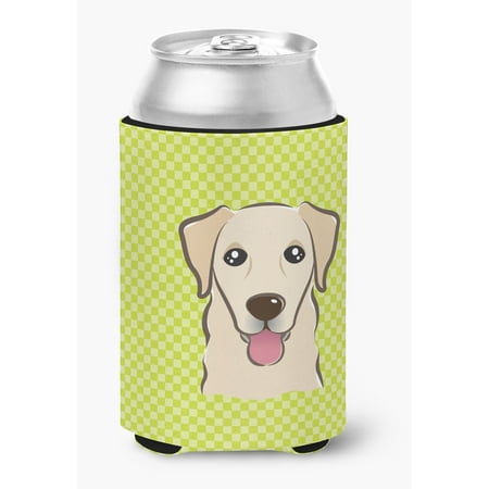 

Checkerboard Lime Green Golden Retriever Can or Bottle Hugger