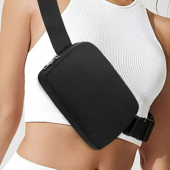 LEORX Running Fanny Pack Women Waist Bag Nylon Black 1Set for Casual Outdoor Activities