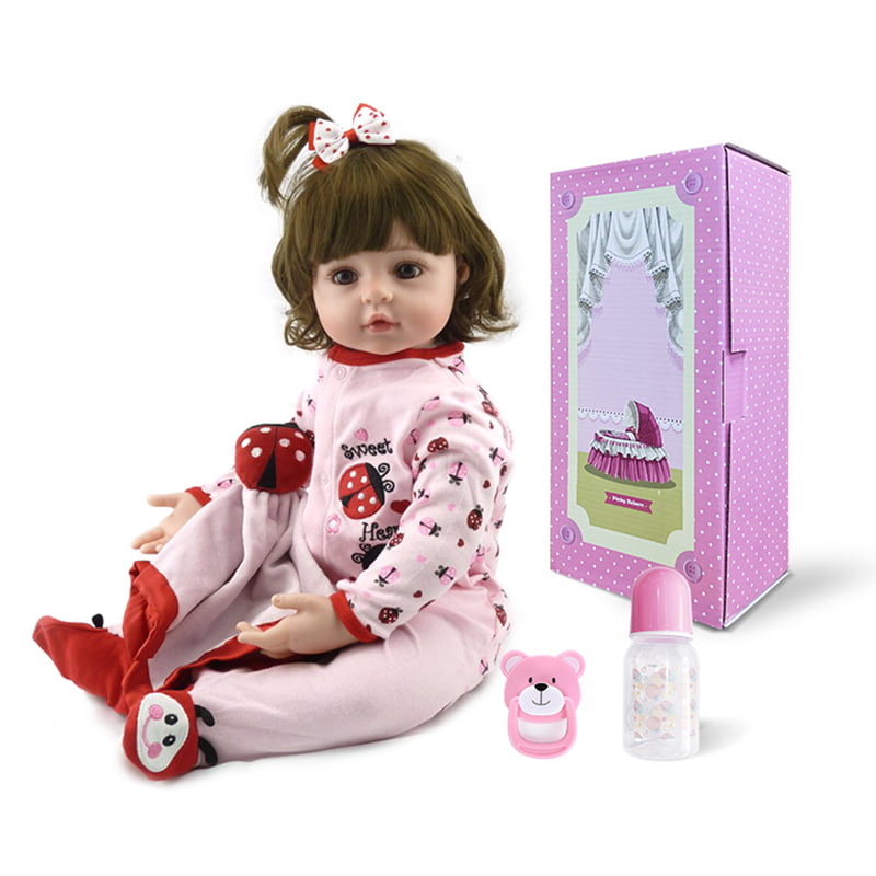 12'' Cute   Silicone Baby Doll w/ Clothes Outfit Big Eye Kid Girls Gifts Toy 