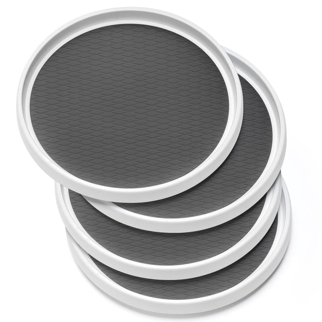 Set de 4 organizadores Lazy Susan de 25 cm antideslizantes para armario