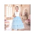 thumbnail image 2 of Sunny Fashion Girls Dress Blue Lace Tulle Layered Elegant Party Wedding Pageant Sleeveless 7 Years, 2 of 6