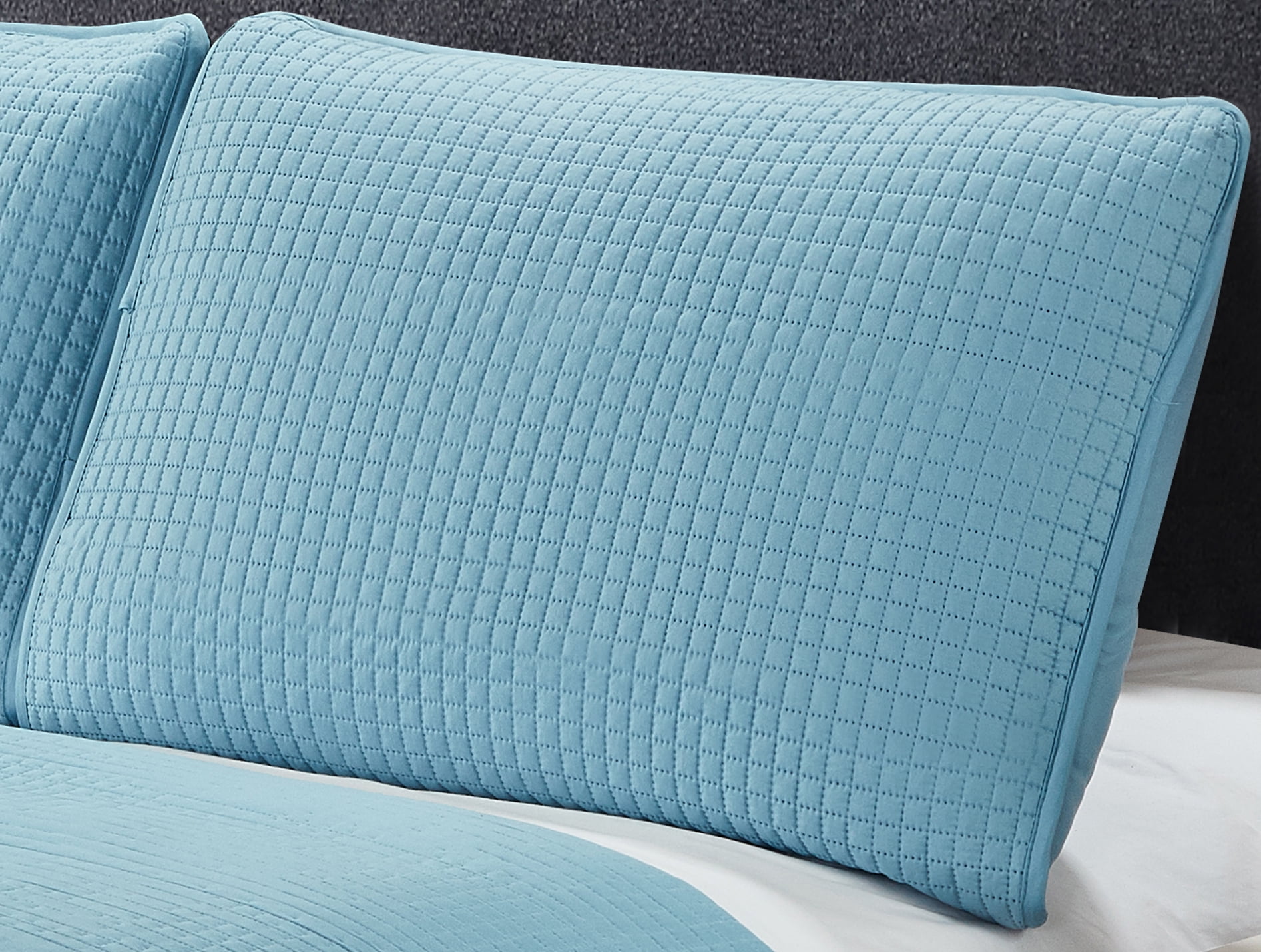 Harper Lane Carter Box Stitch 3-piece Quilt Set Blue Full/Queen