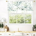 thumbnail image 3 of Sage Green Plant Kitchen Curtains Valances, Eucalyptus Leaves Pattern Semi Sheer Kitchen Valances for Living Room, Rod Pocket Short Window Treatment Decor, 52x18, 3 of 6